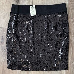NWT ARDEN B Black Sequin Mini Skirt Size Small